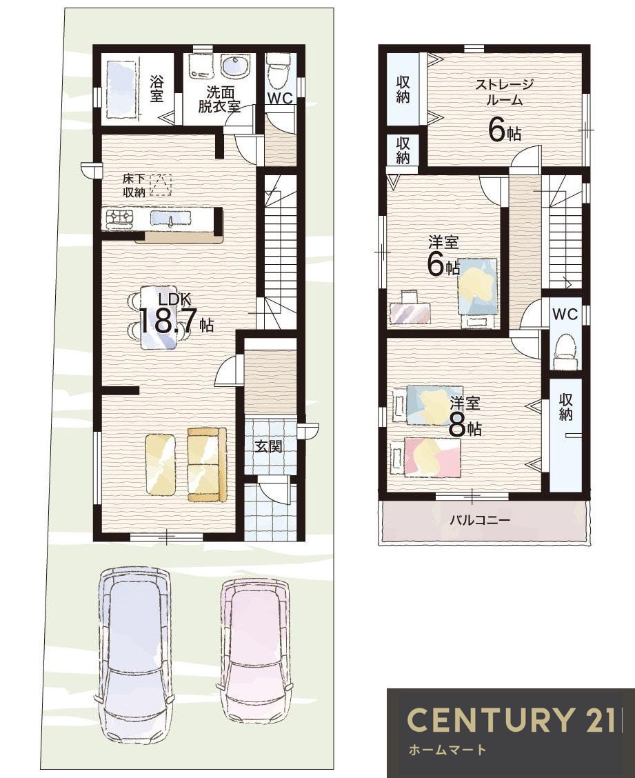 新築戸建 一戸建て常松１（甲東園駅） 4680万円・4780万円の詳細情報 兵庫県尼崎市常松１ 写真18 センチュリー21ホームマート