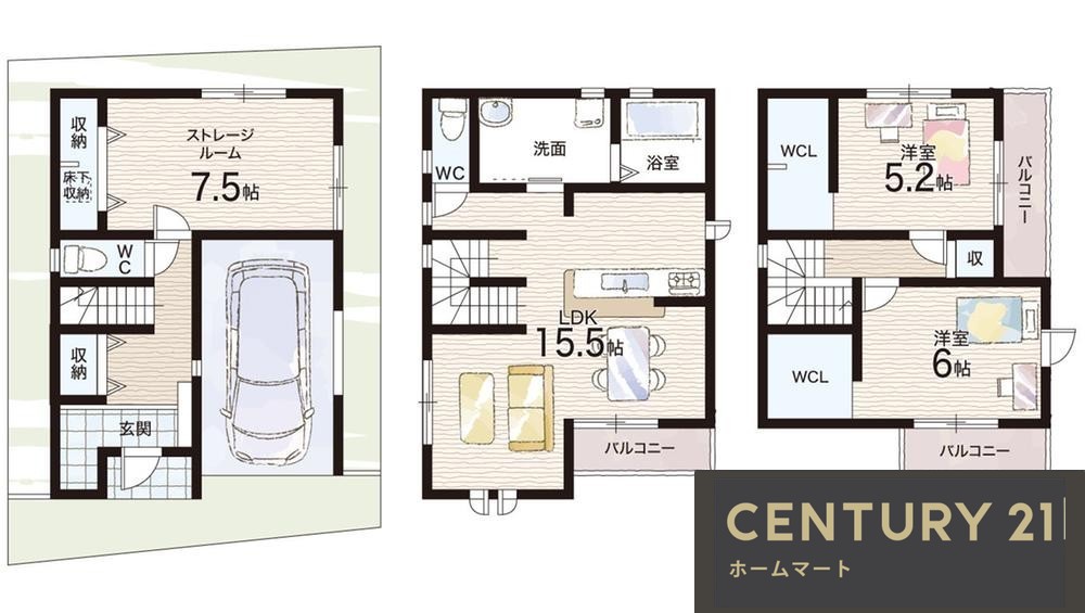 新築戸建 一戸建て西大塚２（恵我ノ荘駅） 2980万円の詳細情報 大阪府松原市西大塚２ 写真12 センチュリー21ホームマート