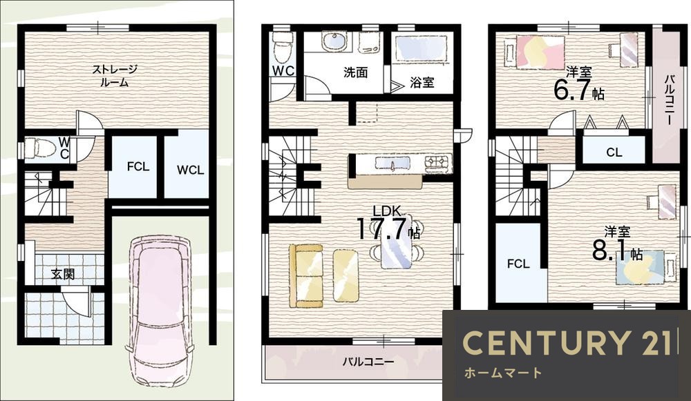 新築戸建 一戸建て石津中町（香里園駅） 3680万円の詳細情報 大阪府寝屋川市石津中町 写真5 センチュリー21ホームマート