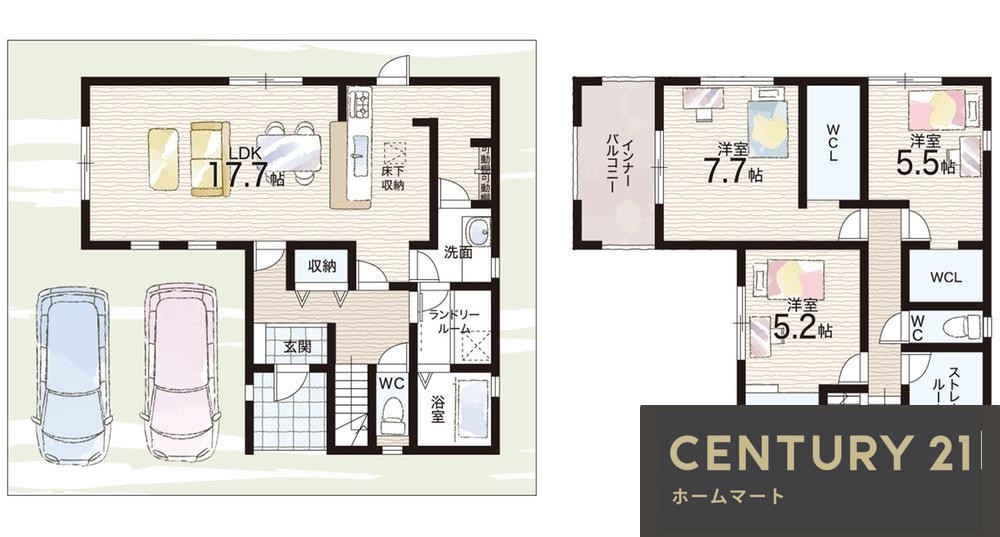 新築戸建 NEW一戸建て石橋（愛知川駅） 2430万円～2580万円の詳細情報 滋賀県愛知郡愛荘町石橋 写真17 センチュリー21ホームマート