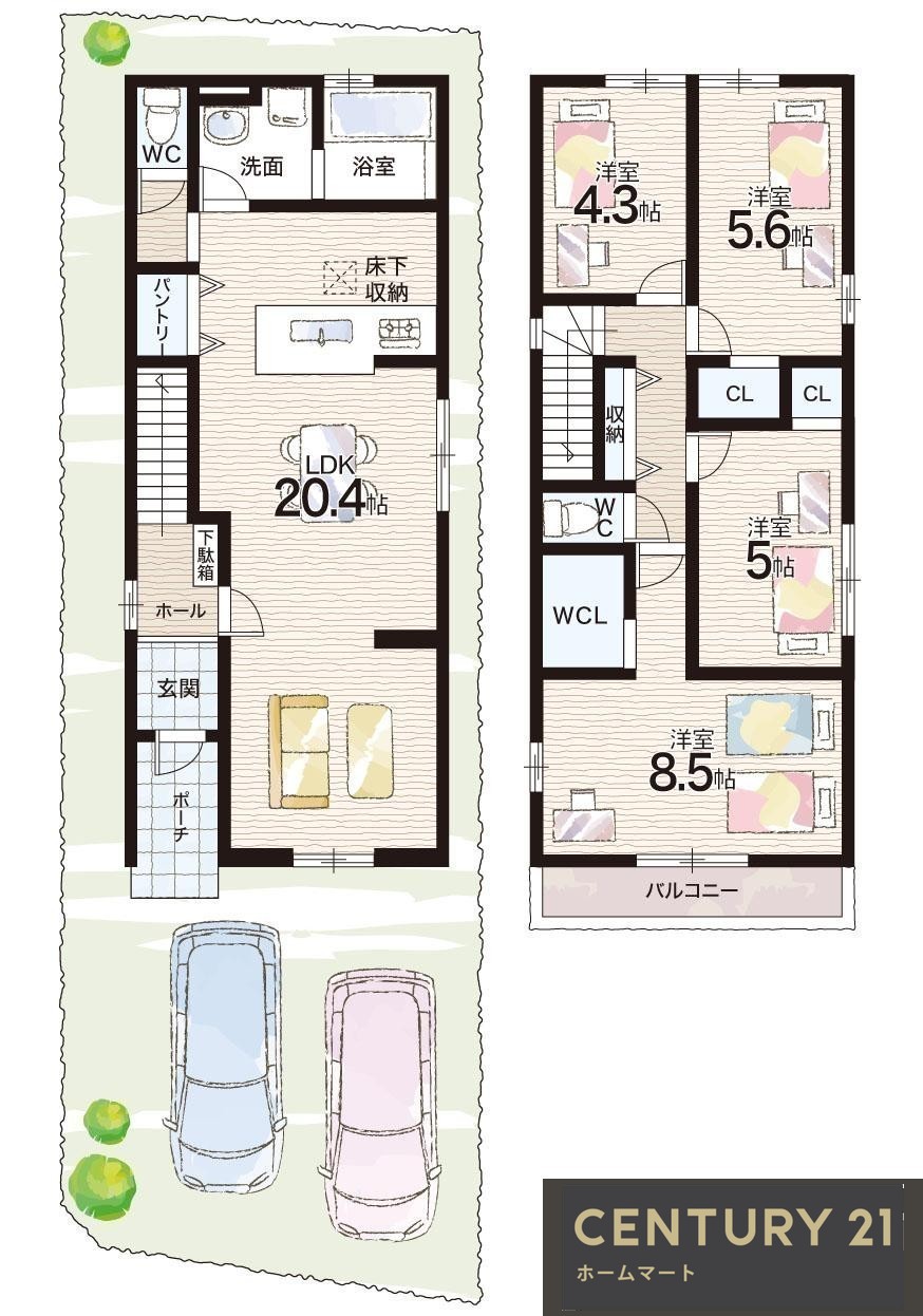 新築戸建 NEW一戸建て塚口町６（塚口駅） 5598万円～5698万円の詳細情報 兵庫県尼崎市塚口町６ 写真15 センチュリー21ホームマート