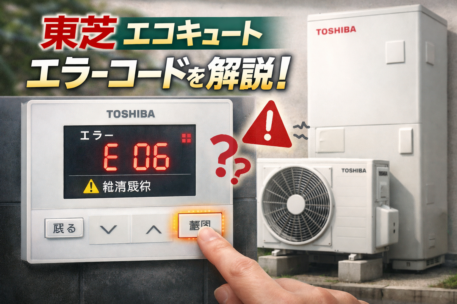 東芝:エコキュートのエラーコードを解説